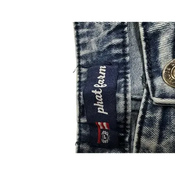 Phat Farm Men’s Acid Wash Jeans skinny fit 34x32 Hip hop Retro 90’s - Picture 8 of 12